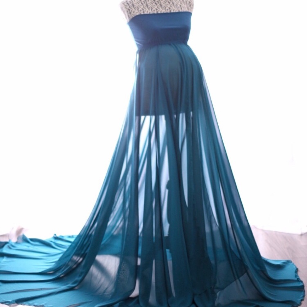Blue Teal Maternity Gown